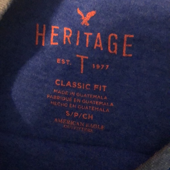 Adult small heritage tee shirt blue - Picture 2 of 3